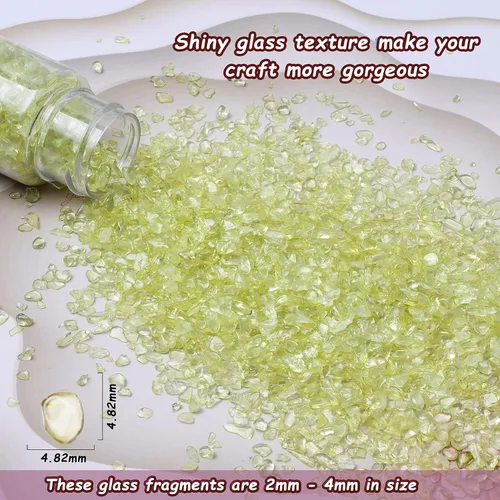 Miniatura 2 de Chips de cristal triturado de cristal irregular, chispas gruesas de 0.079 a 0.157 pulgadas para manualidades, manualidades, relleno de jarrón, molde