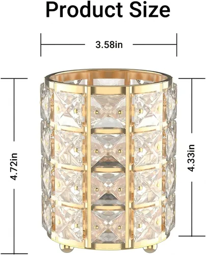 Miniatura 3 de LUGUNU - Organizador de brochas de maquillaje con cuentas de cristal, decoración de tocador, cepillos personalizados, caja de almacenamiento