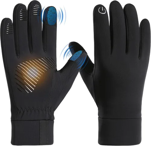 Guantes de invierno de ciclismo para hombres y mujeres, impermeables, con compatibilidad térmica cálida y táctil, guantes de conducción para mujer,