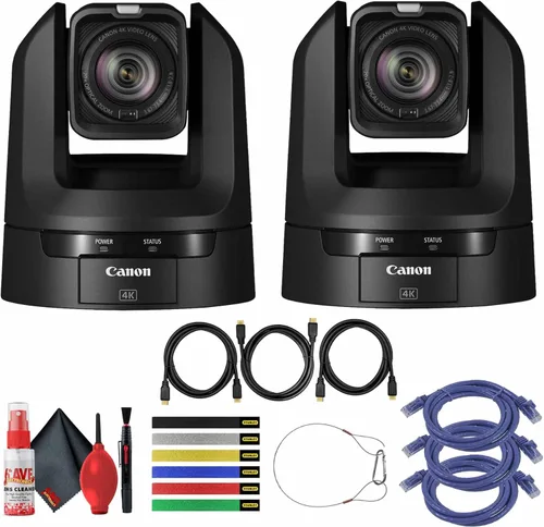 Miniatura 14 de Canon Cámara CR-N100 4K NDI PTZ con zoom de 20x (negro satinado) (6527C001) + cable HDMI + 6 bridas de cable de colores surtidos + cable de red +