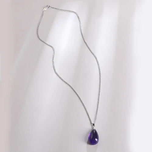 Miniatura 7 de iSTONE - Collar de plata de ley 925 con dije de lapislázuli para mujer, piedra preciosa natal con cadena de plata de 18 pulgadas