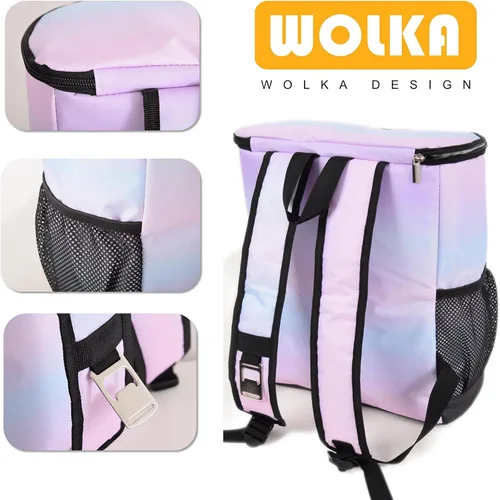 Miniatura 5 de Mochila Enfriadora Wolka 30 Latas, Mochilas Enfriadoras Aisladas a Prueba de Fugas Portátiles, Bolsa Enfriadora Impermeable de Lado Suave para Nube