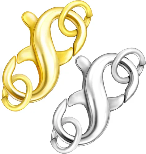 Miniatura 17 de Dailyacc S925 Abrazadera de Langosta de Doble Apertura en Plata de Ley y Oro, Extensiones de Collar y Pulsera, Cerraduras y Cierres para Joyería DIY