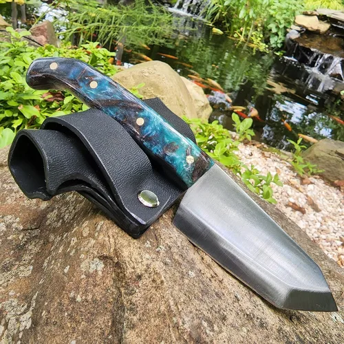 Miniatura 8 de Mini cuchillo de caza hecho a mano hecho en los E.E.U.U. Custom EDC Tanto resina mango cuchillo bush cuchillo Austin Blades