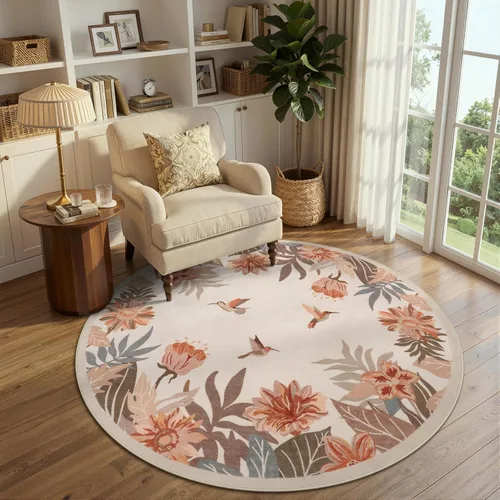 Miniatura 33 de Beeiva Alfombra Lavable para Pasillo 2x6 pies - Beige Vintage Resistente a Manchas Alfombra Floral para Cocina, Alfombras Bohemias