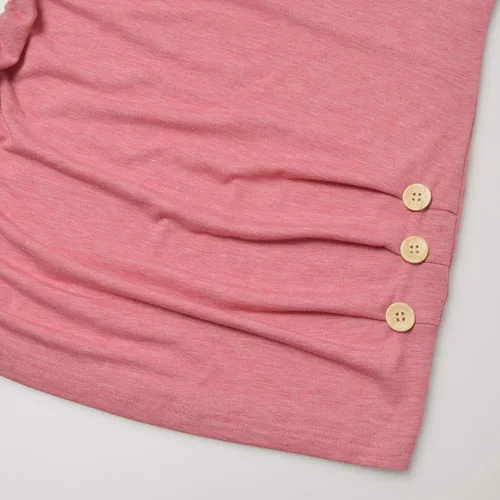 Miniatura 4 de GINKANA Camisa de maternidad de manga larga básica Top Ruch Lados Botones Camiseta para embarazadas