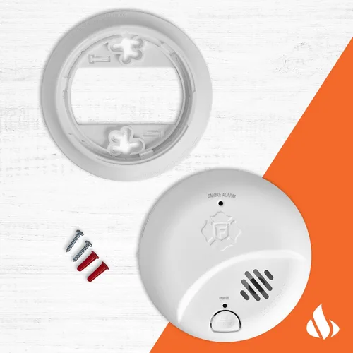 Miniatura 3 de First Alert Alarma de humo, detector de batería sellada de 10 años con botón de prueba y silencio, SMI110, paquete de 1