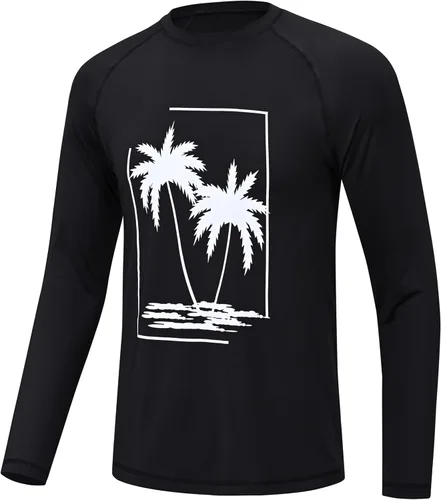 Miniatura 27 de Camisetas de natación de manga larga para hombres Rashguard UPF 50+ Camisa de protección solar UV Atlética Entrenamiento Correr Senderismo Camiseta