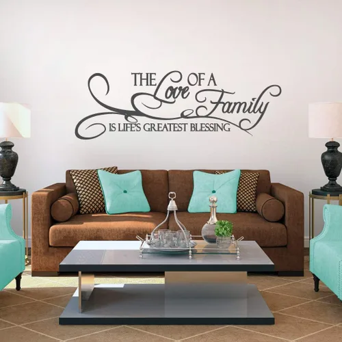 Miniatura 11 de Vinilo decorativo de pared The Love of A Family, pared de habitación familiar, sala de estar, cita de pared de la familia es la mayor bendición