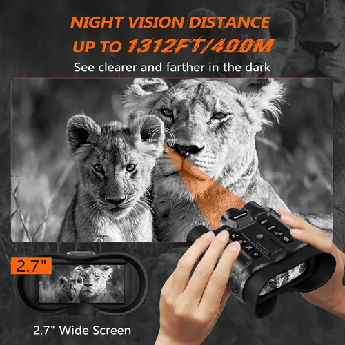 Miniatura 5 de Dsoon Gafas de visión nocturna montadas en la cabeza mejoradas, binoculares de visión nocturna recargables manos libres con infrarrojos, 1312 pies