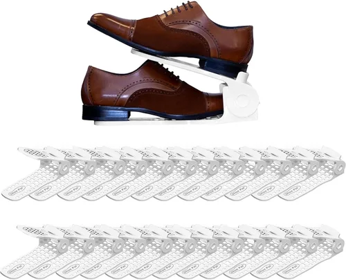 Miniatura 9 de Shoepal - Organizador de ranuras para zapatos, apilador ajustable y ahorro de espacio de almacenamiento, soporte de zapatos de doble cubierta