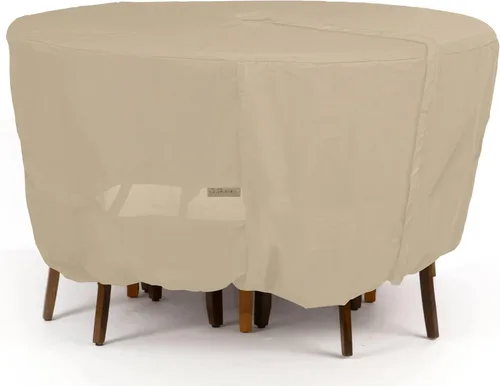 Miniatura 13 de Covermates Juego de funda clásica redonda para mesa de comedor y silla de patio, protección para muebles de exterior para todo tipo de clima, vinilo