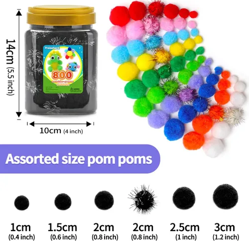 Miniatura 63 de Praisebank Pompones rojos, 90 unidades, 1.5 pulgadas, perfectos para artes y manualidades