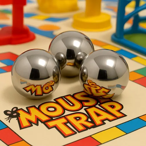 Miniatura 2 de 3 bolas de acero de metal de repuesto para juego de trampa para ratones