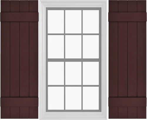 Miniatura 11 de Persianas de Vinilo Board & Batten (1 Par) 11"x31" (3-Tableros) - Negro Cosmos/Pintable Persianas Exteriores para Ventanas Incluye Herrajes