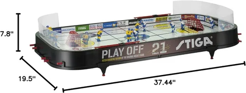Miniatura 7 de STIGA Table-Top Rod Hockey Game Play Off 21 – Classic Ice Hockey Action with Enhanced Features, Easy Assembly, Includes 2 Pucks – Fun for All Ages