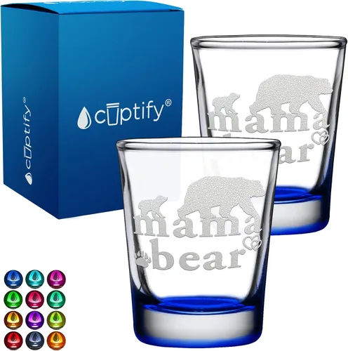 Miniatura 38 de Cuptify Regalos para baby shower, para la nueva mamá, EST 2023, 2 onzas, con fondo negro, juego de 2 vasos grabados para fiesta, regalo
