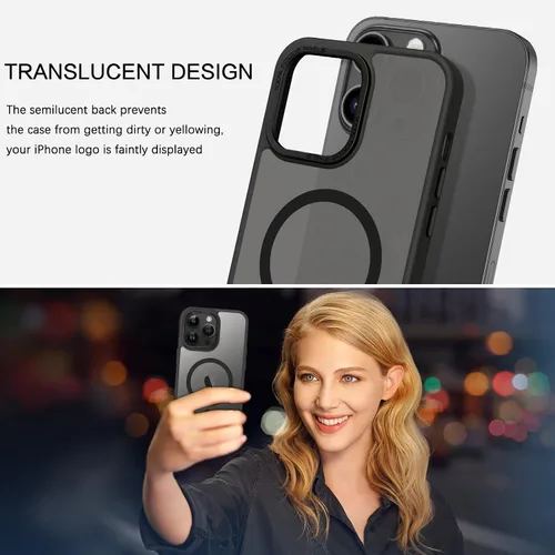 Miniatura 3 de BENTOBEN Funda magnética para iPhone 13 Pro Max, [Compatible con MagSafe] translúcida mate esmerilada, antihuellas, delgada, a prueba de golpes