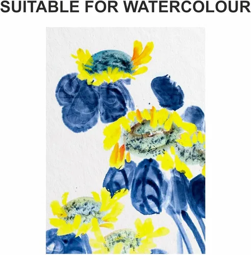 Miniatura 7 de Creo Crafts Papel de acuarela profesional Papel prensado en frío A4 de 300 GSM, sin ácidos, 50 hojas, ideal para artistas, dibujo profesional
