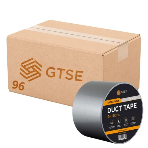 Miniatura 56 de Cinta adhesiva ancha GTSE, negra, 3 pulgadas x 55 yardas (164 pies), cinta de reparación resistente e impermeable para uso en interiores