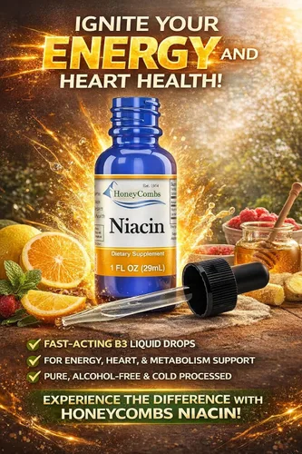 Miniatura 4 de HoneyCombs Vitamina B3 Niacina Líquida 500% DV Niacinamida B3 Suplemento Sublingual Complejo B Vitamina - Hecho en Estados Unidos - Niacina Vitamina