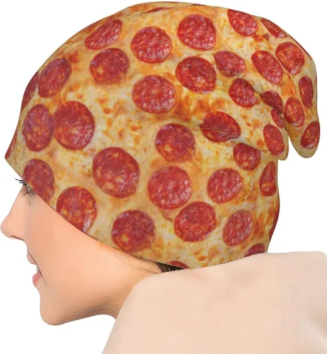 Miniatura 5 de Gorro de invierno divertido con patrón de comida, gorro de quimioterapia, sombrero de cáncer, sombreros de punto, gorra holgada de calavera