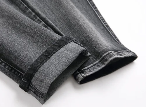 Miniatura 6 de Jeans elásticos ajustados para hombre, jeans ajustados rasgados para hombre, pierna recta, cómodos, cintura flexible, pantalones de mezclilla tipo