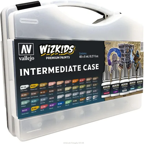 Vallejo - Estuche intermedio Wizkids | Juego de pintura acrílica profesional premium | Colores, barnices y tintas de la gama de colores del juego |