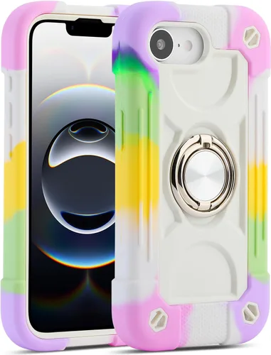 Miniatura 36 de MARKILL Funda compatible con iPhone 15 de 6.1 pulgadas con soporte integrado, [grado militar resistente de cuerpo completo] protección contra Rosa