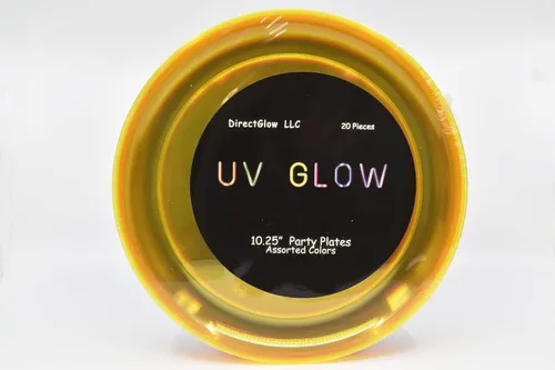 Miniatura 8 de DIRECTGLOW LLC Platos de fiesta reactivos Blacklight (20, 10.25 pulgadas)