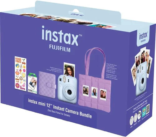 Miniatura 4 de FUJIFILM Instax Mini - Paquete de 12 cámaras de película instantánea (azul pastel) con 4 películas instantáneas Instax Mini, paquete de aluminio