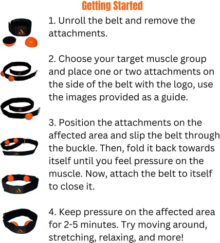 Miniatura 6 de Cinturón de alivio de tensión muscular, cinturón de masaje manual con bola de lacrosse accesorios de terapia de bola de masaje - Soporte de masaje
