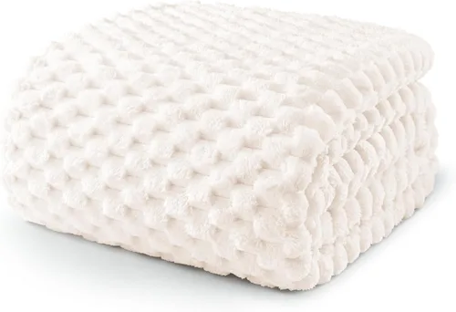 Miniatura 51 de Exclusivo Mezcla - Manta de vellón extragrande, 50 x 70 pulgadas, elegante, tela jacquard suave, mullida, acogedora y ligera, para invierno