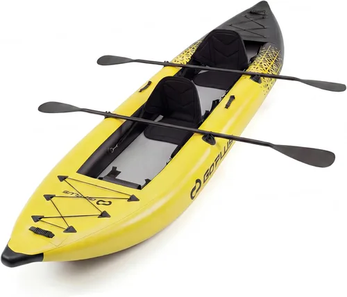 Miniatura 11 de Goplus Kayak inflable, juego de kayak para 2 personas para adultos con capacidad de peso de 507 libras, 2 remos de aluminio, asiento acolchado