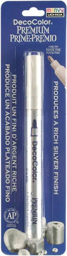 Uchida DecoColor Premium - Marcador de pintura de punta fina, color plateado