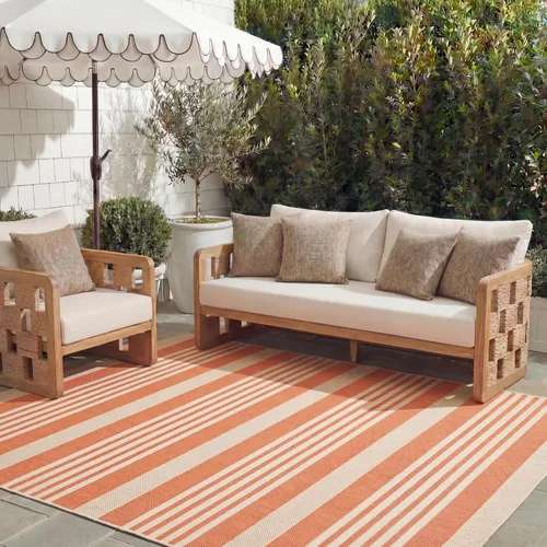 Miniatura 31 de SAFAVIEH Courtyard Collection - Alfombra decorativa, 2.3 x 5 pies, beige y verde oscuro, para interior/exterior, resistente a la intemperie