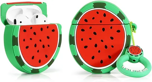 Miniatura 6 de Airpods - Funda de silicona divertida para Apple Airpods 1 y 2 [Serie de frutas y vegetales] [Mejor regalo para niñas, niños o parejas] (Fresa 3D)