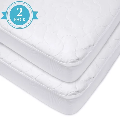 Miniatura 2 de American Baby Company Paquete de 2 Protectores de Colchón de Cuna Impermeables Ajustables de 52" x 28" - Acolchados, Silenciosos, Suaves