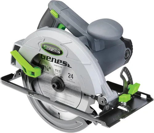 Miniatura 15 de Genesis GPCS535CK Kit de sierra circular compacta de inmersión con empuñadura de control de 5.8 amperios y 3 1/2 pulgadas con láser, base
