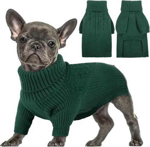 Miniatura 13 de Queenmore Suéter para perro, suéter para cachorros para perros pequeños, suéteres cálidos de invierno y otoño para perros, niñas y niños, suéter