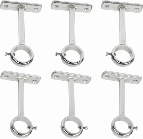 Miniatura 16 de KXLife Soporte de barra de cortina para montaje en techo, soporte resistente para montaje en techo o pared (juego de 2, níquel)