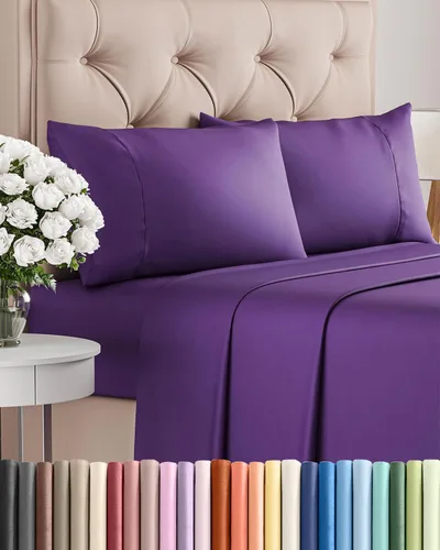 Miniatura 122 de Juego de sábanas Queen de 6 piezas, sábanas tamaño Queen, ropa de cama suave de lujo de hotel, refrescante, cómoda y transpirable, 1 encimera, 1 26