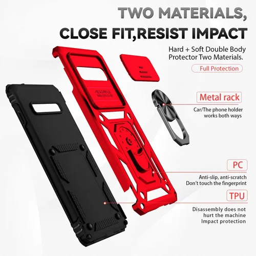 Miniatura 8 de Funda para Samsung Galaxy S10 Plus con cubierta para lente de cámara, protector de pantalla HD, resistente a caídas de grado militar, soporte