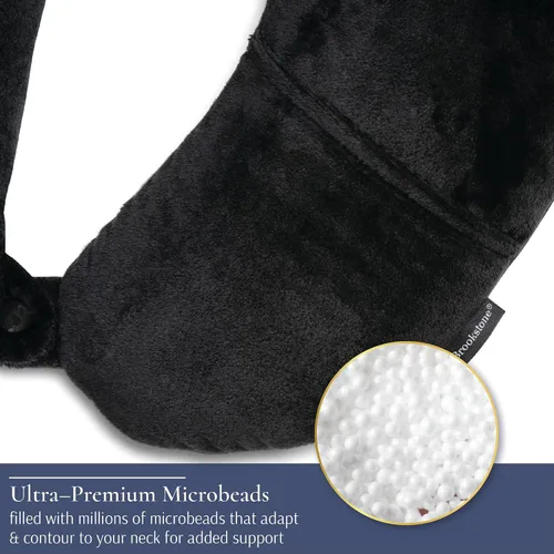 Miniatura 5 de Brookstone Microbead - Almohada para el cuello, súper suave, acogedora y ligera, almohada de viaje de felpa con bolsillo para teléfono
