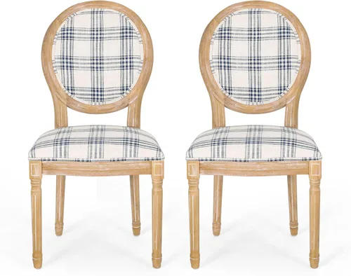 Miniatura 18 de Christopher Knight Home Camille - Sillas de comedor tradicionales de terciopelo, 2 piezas, color gris y blanco brillante Cuadros grises + naturales