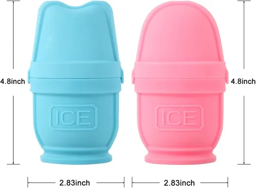 Miniatura 7 de 2 paquetes de rodillos de hielo para cara y cuerpo, cubitos de hielo de silicona para hinchazón, alivio del dolor, terapia de frío, moldes
