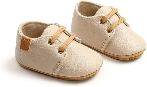 Miniatura 7 de SENIURIS Zapatos para bebés niños y niñas, suela de goma antideslizante, de piel sintética, zapatos para primeros pasos, zapatos de cuna para recién