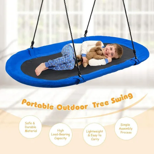 Miniatura 8 de Costzon Juego de columpio de plataforma gigante impermeable de 60 pulgadas, capacidad de peso de 700 libras, columpio para árbol con platillo al