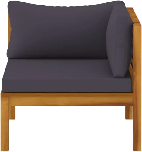 Miniatura 5 de Sillón de jardín, muebles de patio al aire libre, juego de 5 piezas con cojín, madera de acacia maciza para césped, jardín, patio, piscina, porche