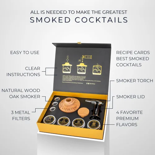 Miniatura 6 de Juego de Ahumador de Whisky para Cóctel (𝗕𝗘𝗦𝗧 𝗗𝗔𝗗 𝗘𝗩𝗘𝗥) Grabado. Juego de bar Premium NOBLESIP con todo lo que necesitas para ahumar fácilmente